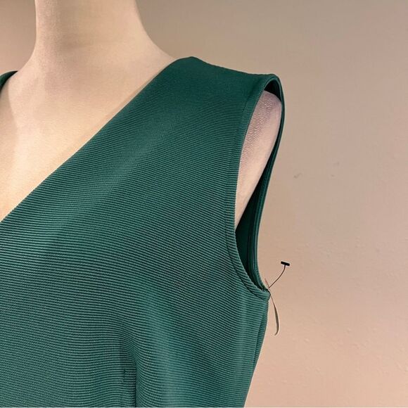 Halogen green Teal v-neck Sleeveless skater style Dress size large - Picture 3 of 14